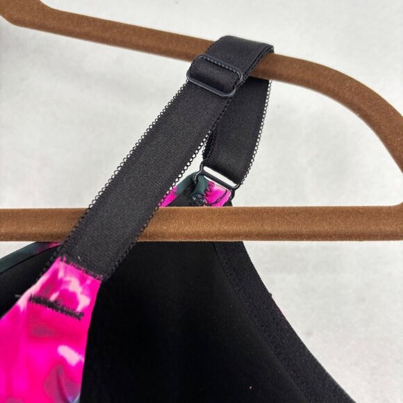 Torrid Perfect T Lightly Lined T-Shirt Bra 46D Pink Green Floral Print Underwire - Picture 4 of 10